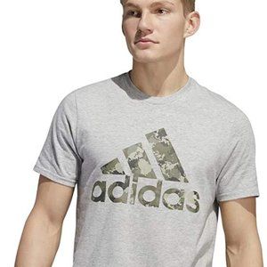 🆕adidas Men's Continental Camo Graphic Tee, Small - Grey Heather, NWT